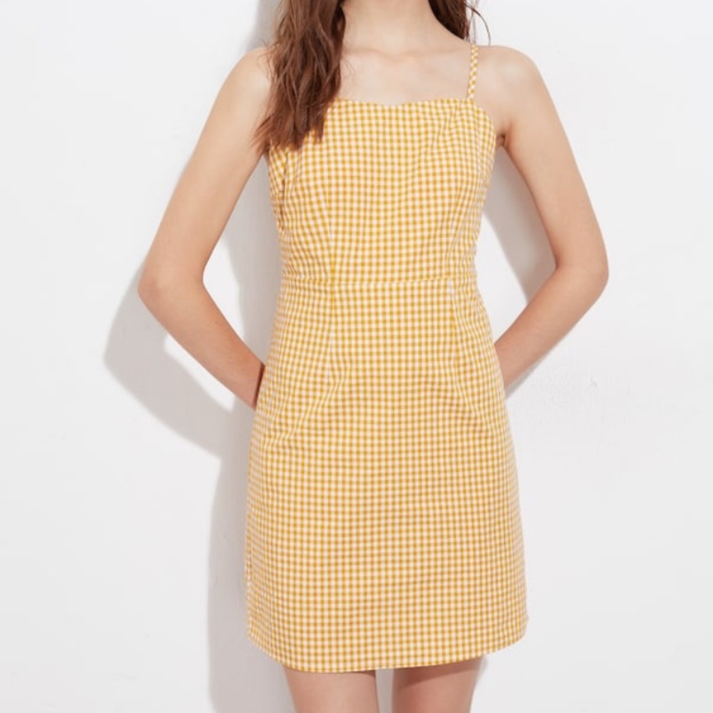 Yellow Gingham Cami Dress